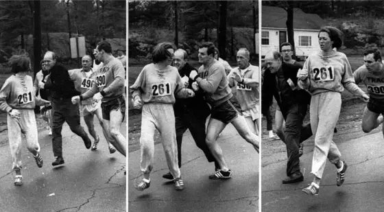 Kathrine Switzer at the Boston Marathon